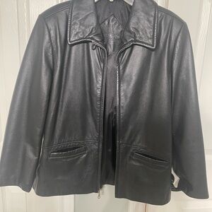Sleek Black Leather Jacket